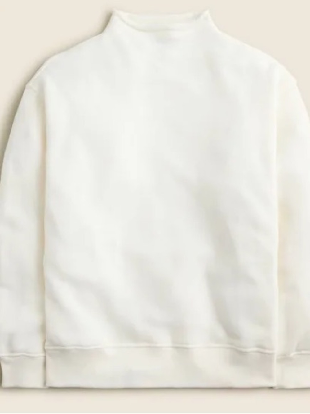 J.CREW • NWT heritage terry rollneck sweatshirt - ivory - XS